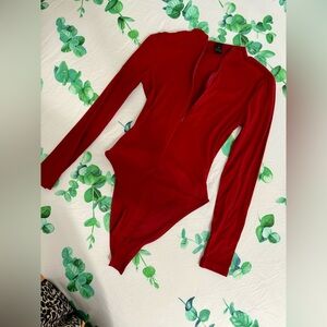 Ruby red stretchy bodysuit